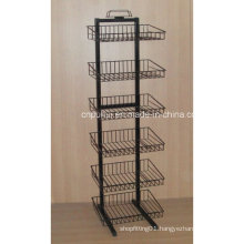 Metal Wire Floor Basket Stand (PHY323)